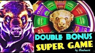 BUFFALO GOLD slot machine Super Game, Double Bonus and Big win! (Wonder 4 jackpots)