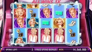 MARILYN MONROE Video Slot Casino Game with a MARILYN MONROE FREE SPIN  BONUS