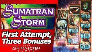 Sumatran Storm Slot - First Attempt, Live Play and 3 Free Spins Bonuses
