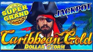 HIGH LIMIT Dollar Storm Caribbean Gold BIG HANDPAY JACKPOT $25 SPIN BONUS ROUND Slot Machine Casino
