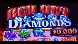 Red Hot Diamonds •LIVE PLAY• Slot Machine at Caesars in Las Vegas