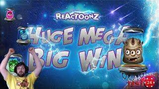 MUST SEE!!! HUGE MEGA BIG WIN ON THE NEW REACTOONZ SLOT (PLAY'N GO) - 3€ BET!