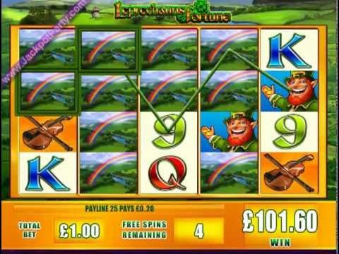 SUPER BIG WIN £106.52 (106.52:1) on LEPRECHAUN'S FORTUNE™ SLOT GAME AT JACKPOT PARTY®