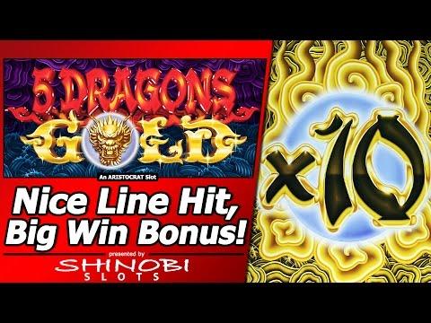 5 Dragons Gold Slot - Nice Line Hit and Free Spins Big Win