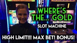 NEW! HIGH LIMIT Wheres the GOLD! Slot Machine! BONUS