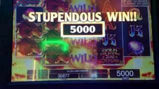 Gold Dragon Red Deagon Slot Machine Bonus Win  !!!!! $600 Live Play
