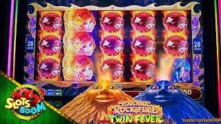 Volcanic Rock Fire Twin Fever BIG BONUSES!!! Konami Slot in Morongo Casino