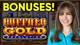 Hitting Some BONUSES! Buffalo Gold Revolution Slot Machine!