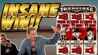 INSANE WIN! Tombstone Big win - HUGE WIN on Casino slots from Casinodaddy LIVE STREAM