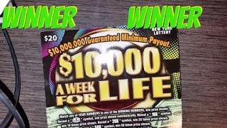 New York Lottery $20 scratch off $10,000 a week for life
