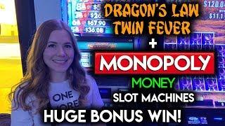 MOST MONEY BAGS EVER!! HUGE WIN!! Monopoly Money Slot Machine!!