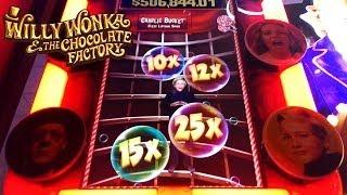 Willy Wonka 3-Reel Slot Bonus - Charlie Bucket Feature, Big Win!