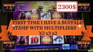 •️•FIRST TIME I HAVE A BUFFALO STAMP WITH MULTIPLIERS X2 x3 x2•2300$•BY ARISTOCRAT SLOT