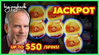 UP TO $50/SPINS!! Lock It Link Huff N' Puff Slot - JACKPOT HANDPAY!