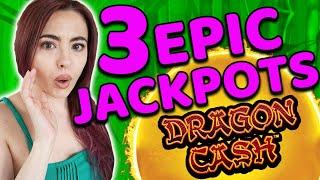 3 HUGE JACKPOTS on DRAGON CASH in the HIGH LIMIT ROOM in VEGAS!