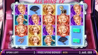 MARILYN MONROE Video Slot Casino Game with a MARILYN MONROE FREE SPIN BONUS