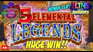 •NEW DELIVERY• KONAMI • 5 ELEMENTAL LEGENDS Slot Bonus HUGE WIN!!
