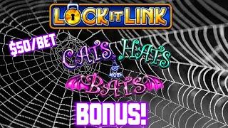 Lock It Link Cats, Hats & More Bats ⋆ Slots ⋆ HIGH LIMIT $50 BONUS ROUND Slot Machine Casino