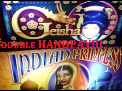 Geisha/Indian Princess side by side JACKPOT HANDPAY!! HIGH LIMIT HANDPAY