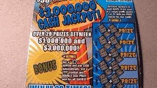 "$3,000,000 Cash Jackpot" - Illinois Lottery $30 Scratch Off Lottery Ticket