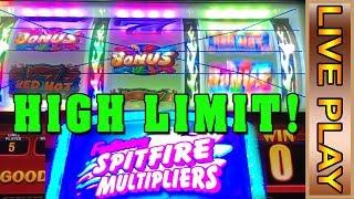 RED HOT 7s - SPITFIRE MULTIPLIERS - HIGH LIMIT ROOM - BONUS Live Play at the Casino