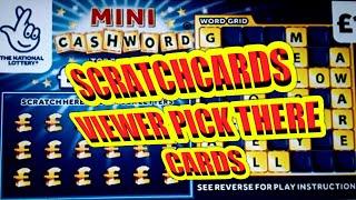 SCRATCHCARDS....VIEWERS CAN PICK THERE SCRATCHCARDS...