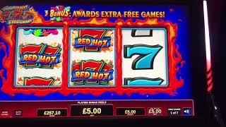 Blazing 7’s bonus £5 max bet BONUS 1