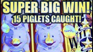 •SUPER BIG WIN! 15 PIGLETS CAUGHT!! • GOLD BONANZA HAPPY PIGGY • Slot Machine Bonus (Aristocrat)