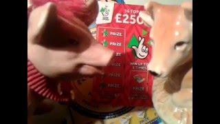 Millionaire Riches Scratchcards £250.000 Red.with Moaning Pig and Mooooing COw