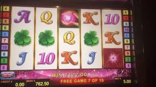 Big win on Dolphins Pearl and Lucky Lady's Charm with bonus at £5 max bet