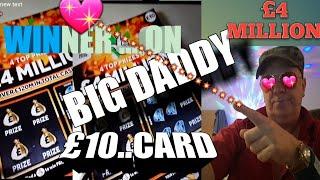 •WOW!•WINNER on BIG DADDY•4 Million Pound Scratchcard•(Through the•night classic game)•