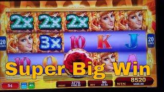 •Mega Big Win• Sparkling Roses Slot Machine Bonus Huge Win !!!  Big Win Konami Slot