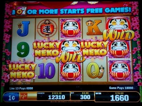 Lucky Neko Slot Machine *GREAT* Line Hit and Bullseye Bonus!