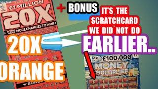 20X Orange and Bonus Scratchcard....  One Card Wonder Game