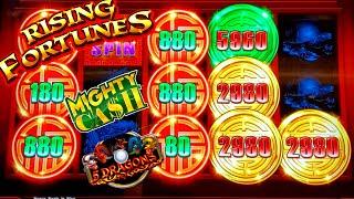 Rising Fortunes Slot Machine MAX BET Bonus | Mighty Cash & 5 Dragons Rapid Slot Machines BONUSES WON