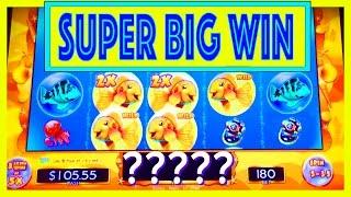 SUPER BIG WIN!! "GOLDFISH DELUXE" Slot w/ MY DAD! - Slot Machine Bonus Win Videos