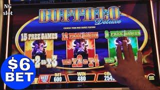Buffalo Deluxe Slot Machine Max Bet Bonus & Minor Jackpot Won !!! • • Fast Cash Edition• •