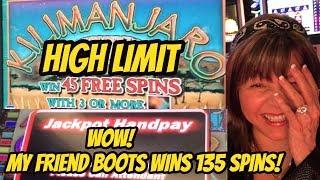 HANDPAY! 135 SPINS HIGH LIMIT KILIAMANJARO SLOT/POKIES