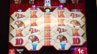 Exotic Warrior - Konami Mirror Reels slot machine line hit and bonus win