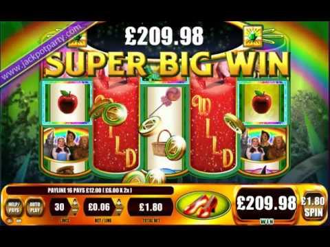 £342 SUPER BIG WIN (190 X STAKE) ON THE WIZARD OF OZ: RUBY SLIPPERS™ AT JACKPOT PARTY