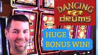 Dancing Drums Slot Machine HUGE WIN Bonus on $2.64 bet!!!