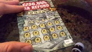 NEW! FROM ILLINOIS LOTTERY $250.000 TAX REFUND $5 SCRATCH OFFS!