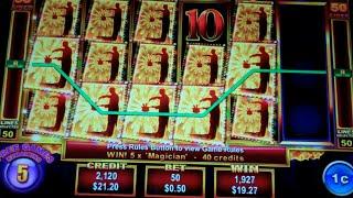 Triple Magic Slot Machine Bonus - 10 Free Games with Stacked Premium Symbols + Wilds - Big Win