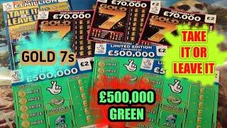 £500,000 JACKPOT SCRATCHCARDS..TAKE IT OR LEAVE IT..GOLD 7s..REDHOT BINGO...and..UPDATE