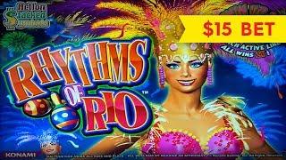 Rhythms Of Rio Slot - $15 Max Bet - NICE BONUS!