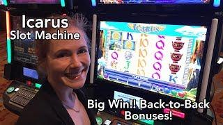 Icarus Slot Machine BIG WIN * Back to Back Bonuses!!! Max Bet!