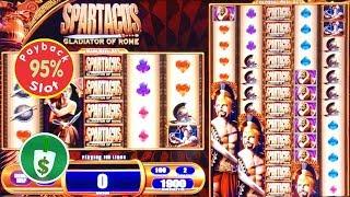 Spartacus 95% payback slot machine, 2 sessions