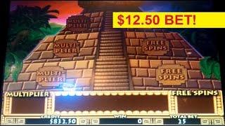 Aztec Temple Slot Machine $12.50 Bet *LIVE PLAY* Bonus!