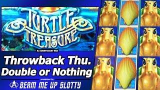 Turtle Treasure Slot - Throwback Thursday Double or Nothing with 2 Bonuses and Big Line Hit