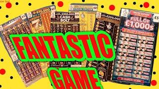 FANTASTIC SCRATCHCARD GAME"CASH BOLT"WIN ALL"YELLOW DOUBLER